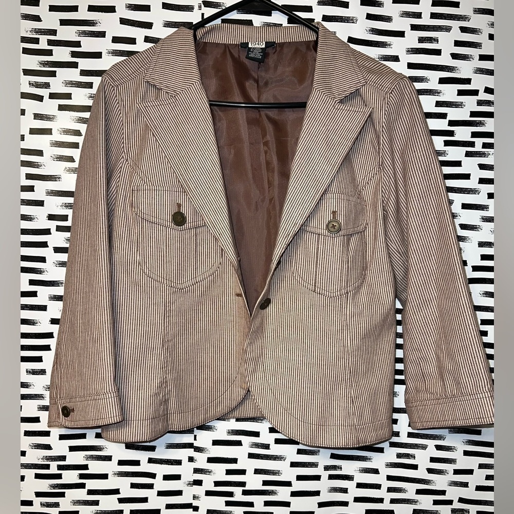 Studio 1940 Striped Jacket| Petite Large
